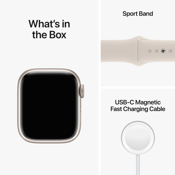 Apple Watch Series 8 GPS + Cellular, 41mm Starlight Aluminium Case with Sport Band