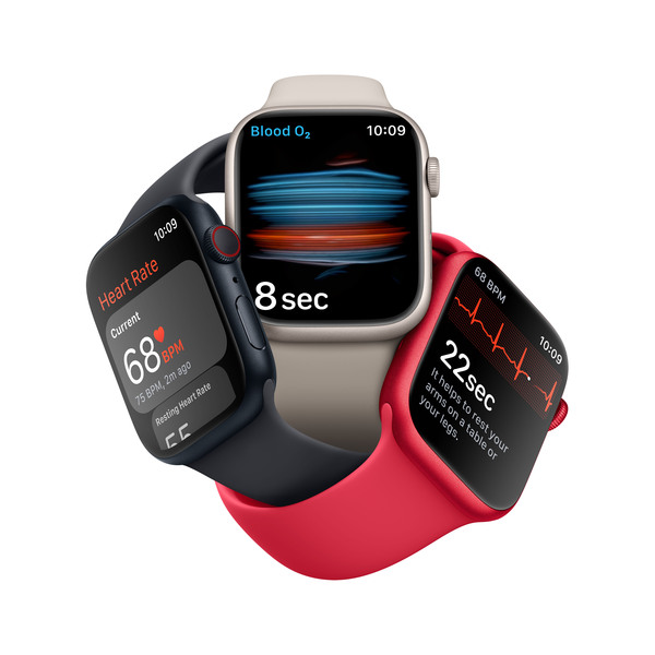 Apple Watch Series 8 GPS + Cellular, 41mm t&auml;hti&shy;valkea alumiinikuori ja urheiluranneke