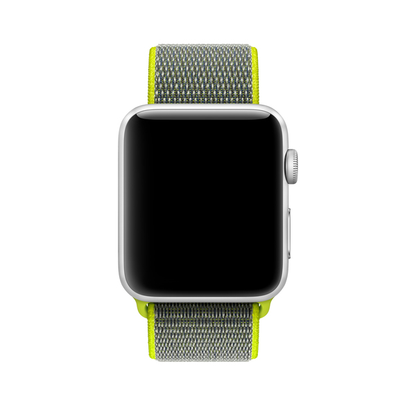 Apple Watch 42 mm neonkeltainen Sport Loop ‑ranneke