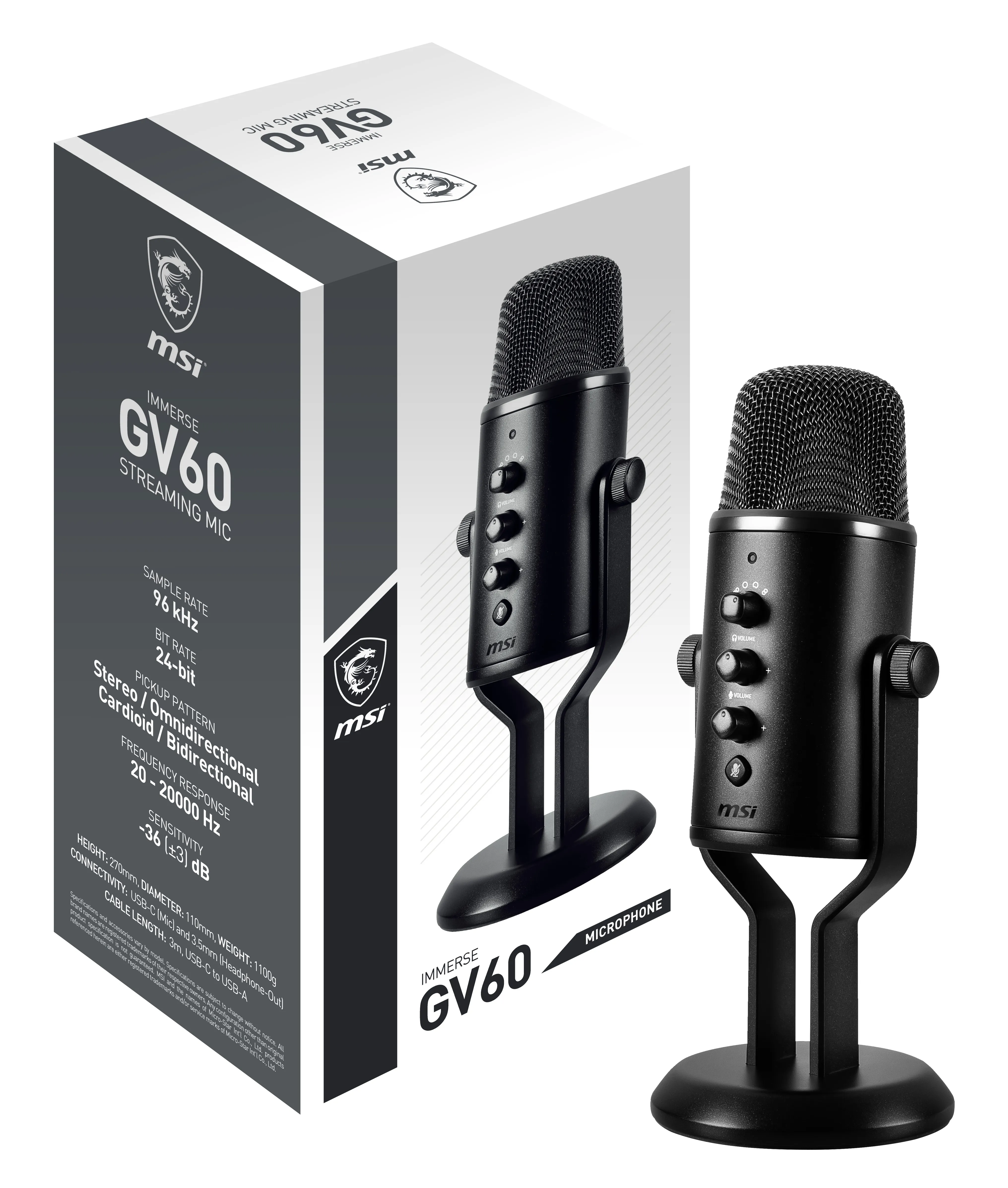 MSI Immerse GV60 - microphone, black