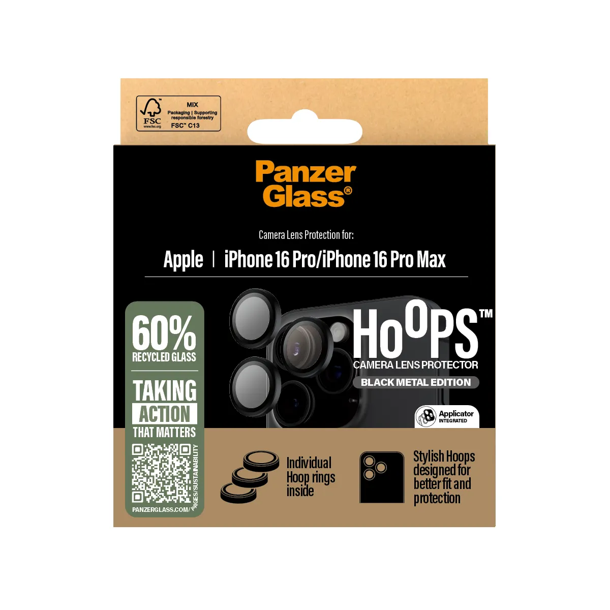PanzerGlass Hoops Lens Protect iPhone 16 Pro/16 Pro Max , Black PanzerGlass Hoops Lens Protect iPhone 16 Pro/16 Pro Max , Black