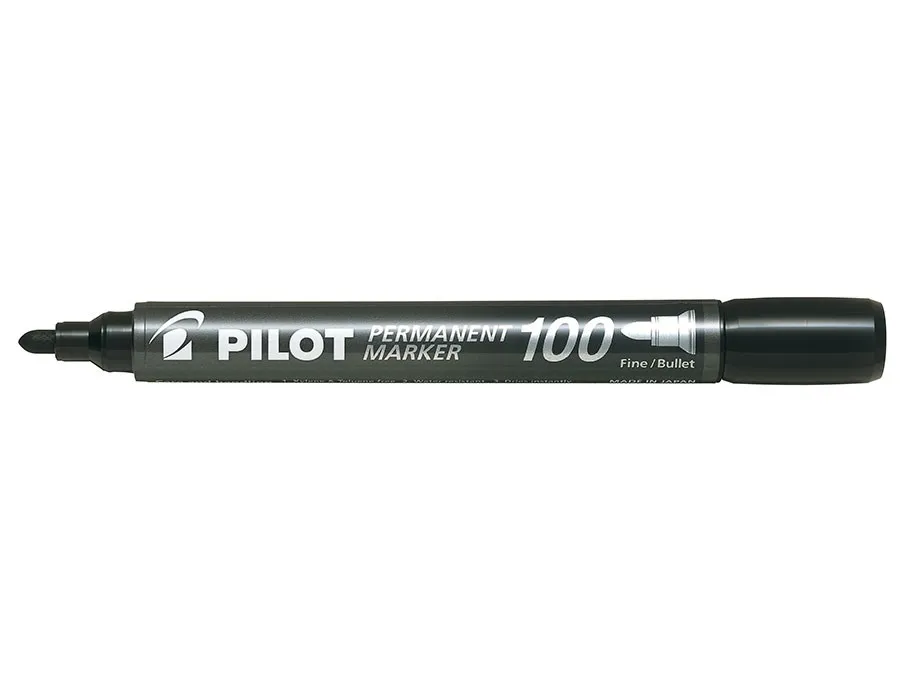 Pilot Permanent Marker 100 svart Fine