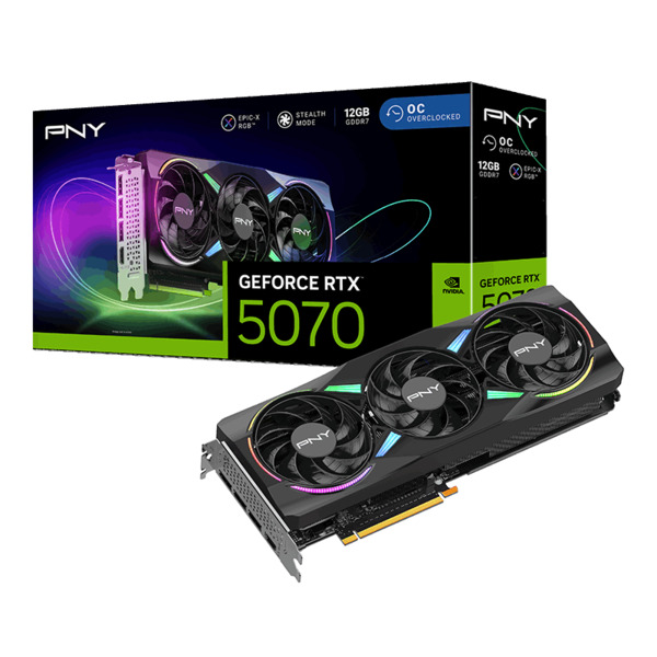 PNY GeForce RTX 5070 ARGB Overclocked Triple Fan 12 GB - grafikkort