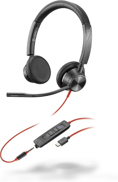 HP Poly Blackwire 3325 headset, svart