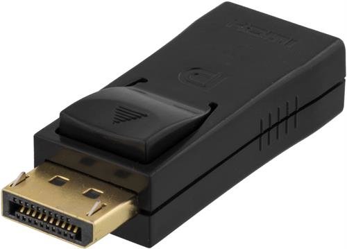 DELTACO DisplayPort till HDMI adapter, ha-ho, svart