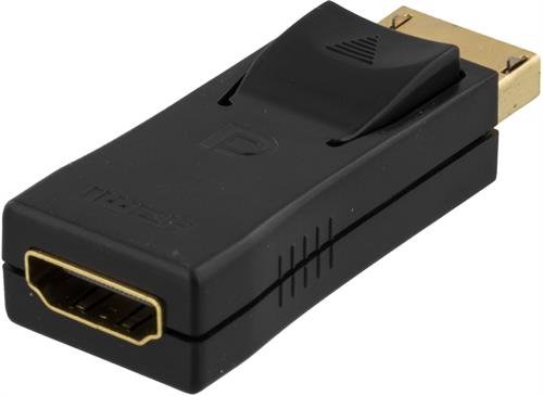 DELTACO DisplayPort till HDMI adapter, ha-ho, svart