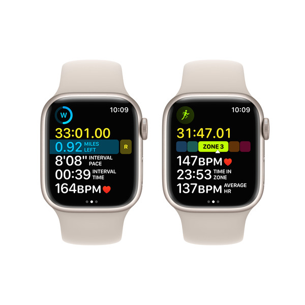 Apple Watch Series 8 GPS + Cellular, 41mm Starlight Aluminium Case with Sport Band