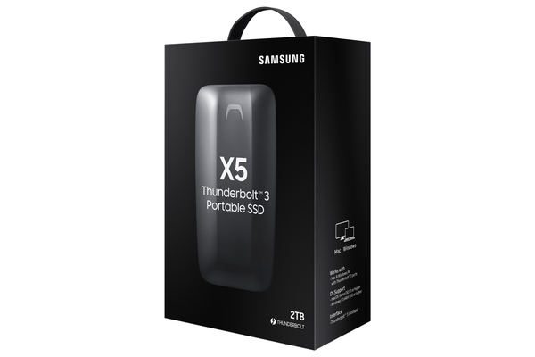 Samsung X5 2 Tt -ulkoinen SSD, Harmaa, Punainen