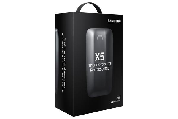 Samsung X5 2 Tt -ulkoinen SSD, Harmaa, Punainen