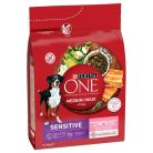 Purina ONE Adult Medium/Maxi Sensitive Salmon with Rice, Koiran kuivaruoka, 2,5 kg