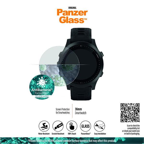PANZERGLASS SMARTWATCH 36 MM (GARMIN FENIX 5S+,VIVOACTIVE 3)