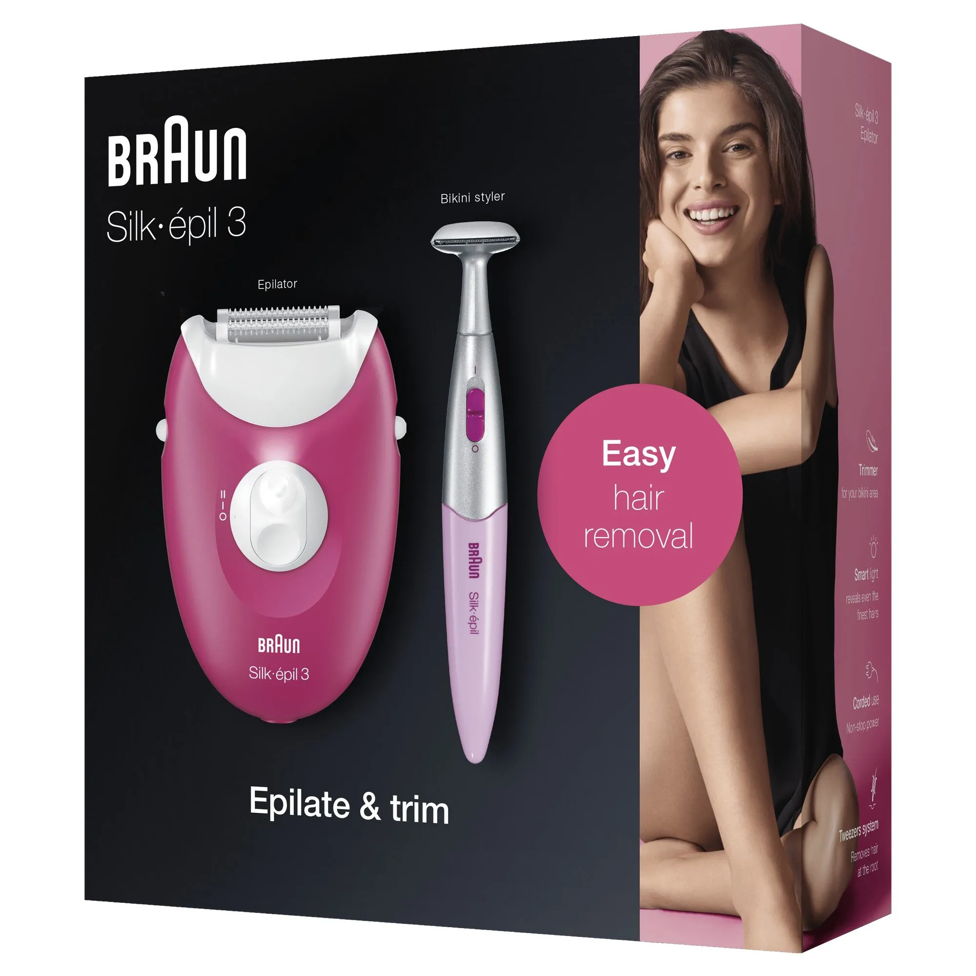 Braun SilkEpil 3 SE3420 -epilaattori + bikinitrimmeri