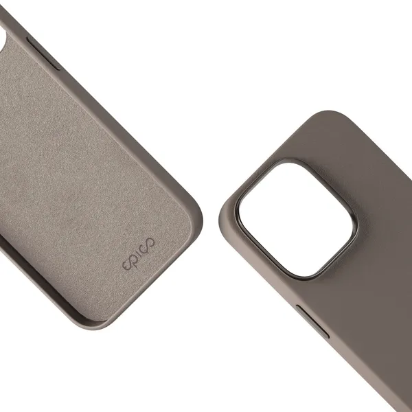 Epico Mag+ Leather Case, iPhone 15 Pro -suojakuori, Beige