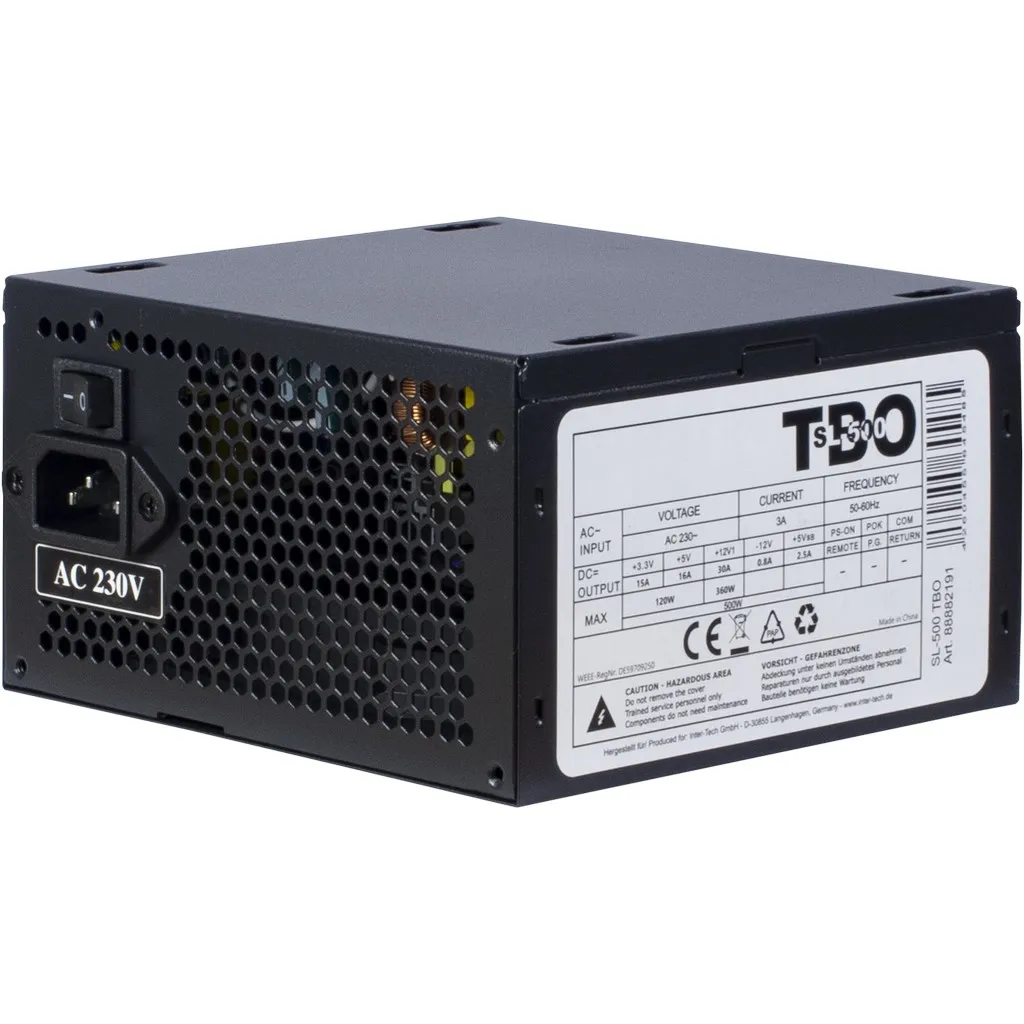 Inter-Tech SL-500 500W - Power supply, 80 Plus