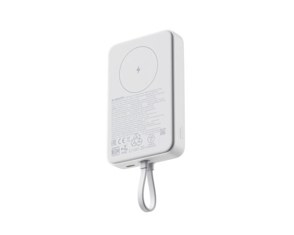 Xiaomi 10 000 mAh 33 W:n -magneettinen virtapankki, valkoinen (integroitu kaapeli)