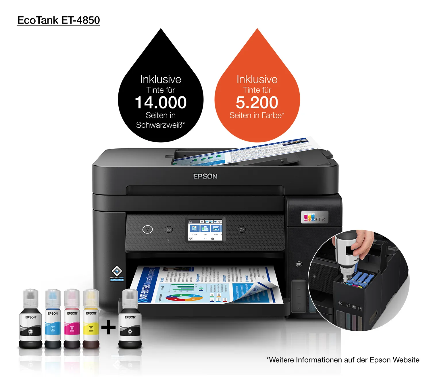 Epson EcoTank ET-4850 A4 - Inkjet All-in-One Printer