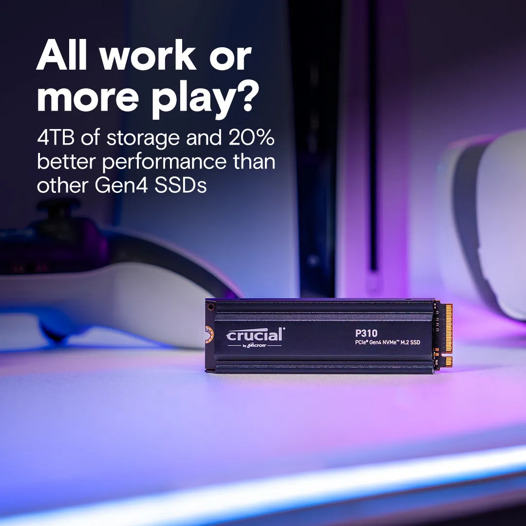 P310 4TB PCIe NVMe M.2 - SSD med kylfäns