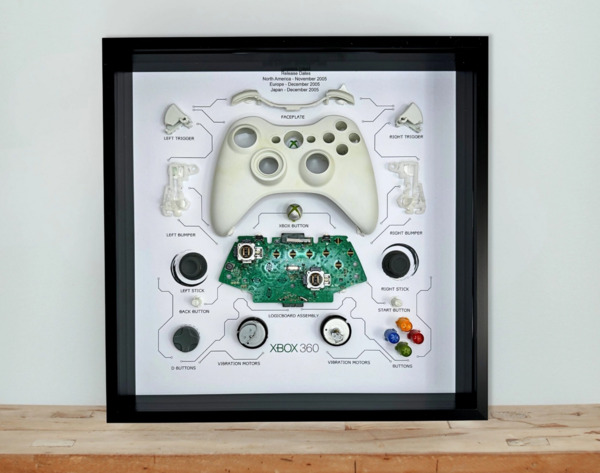 GRC Retro Art Microsoft Xbox 360 Wireless Controller - display, White