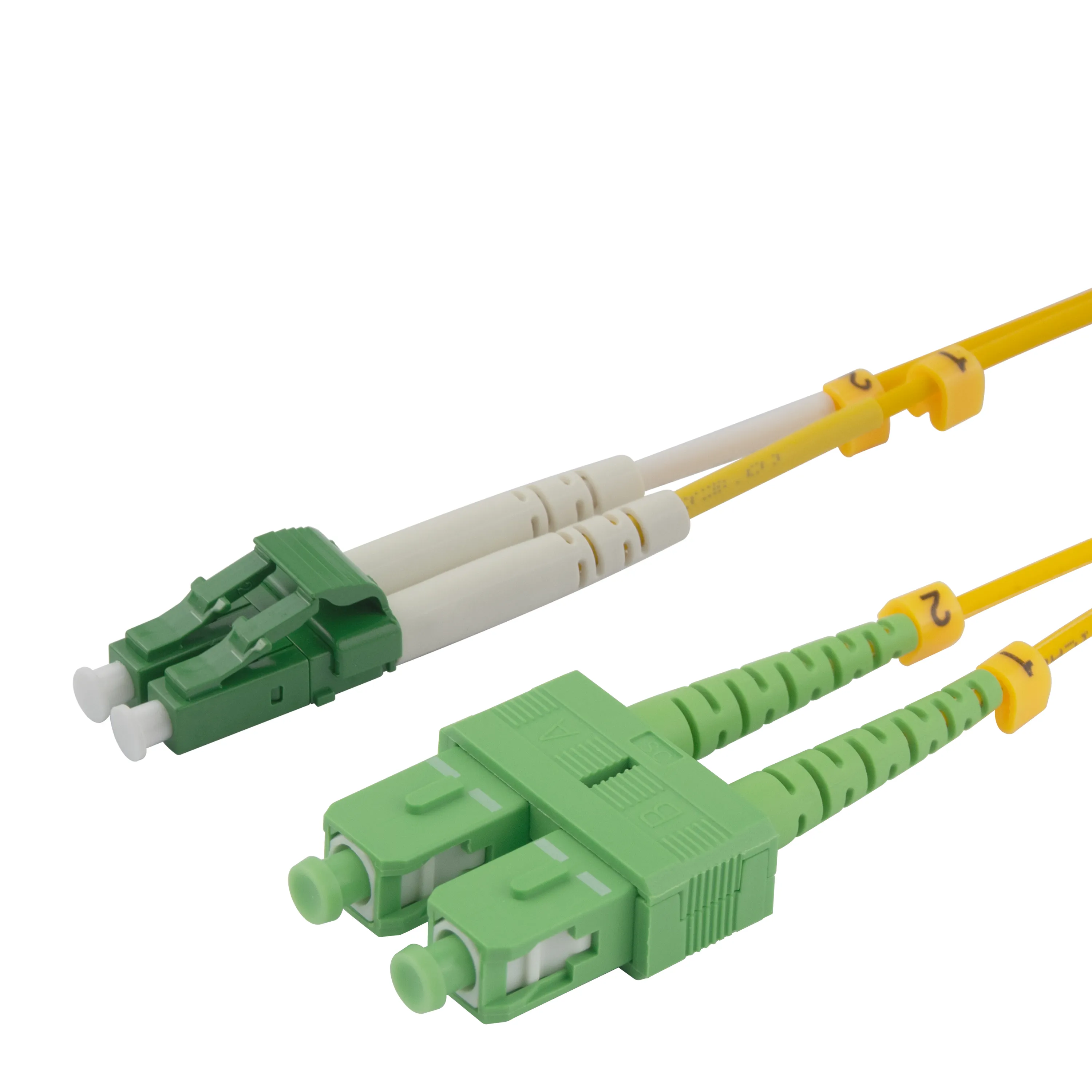 Deltaco OS2 LSZH LC-SC 1m Fiber Optic Cable, Yellow