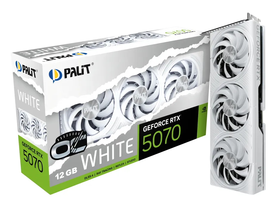 Palit GeForce RTX 5070 White 12 Gt OC -näytönohjain Palit GeForce RTX 5070 White 12 Gt OC -näytönohjain