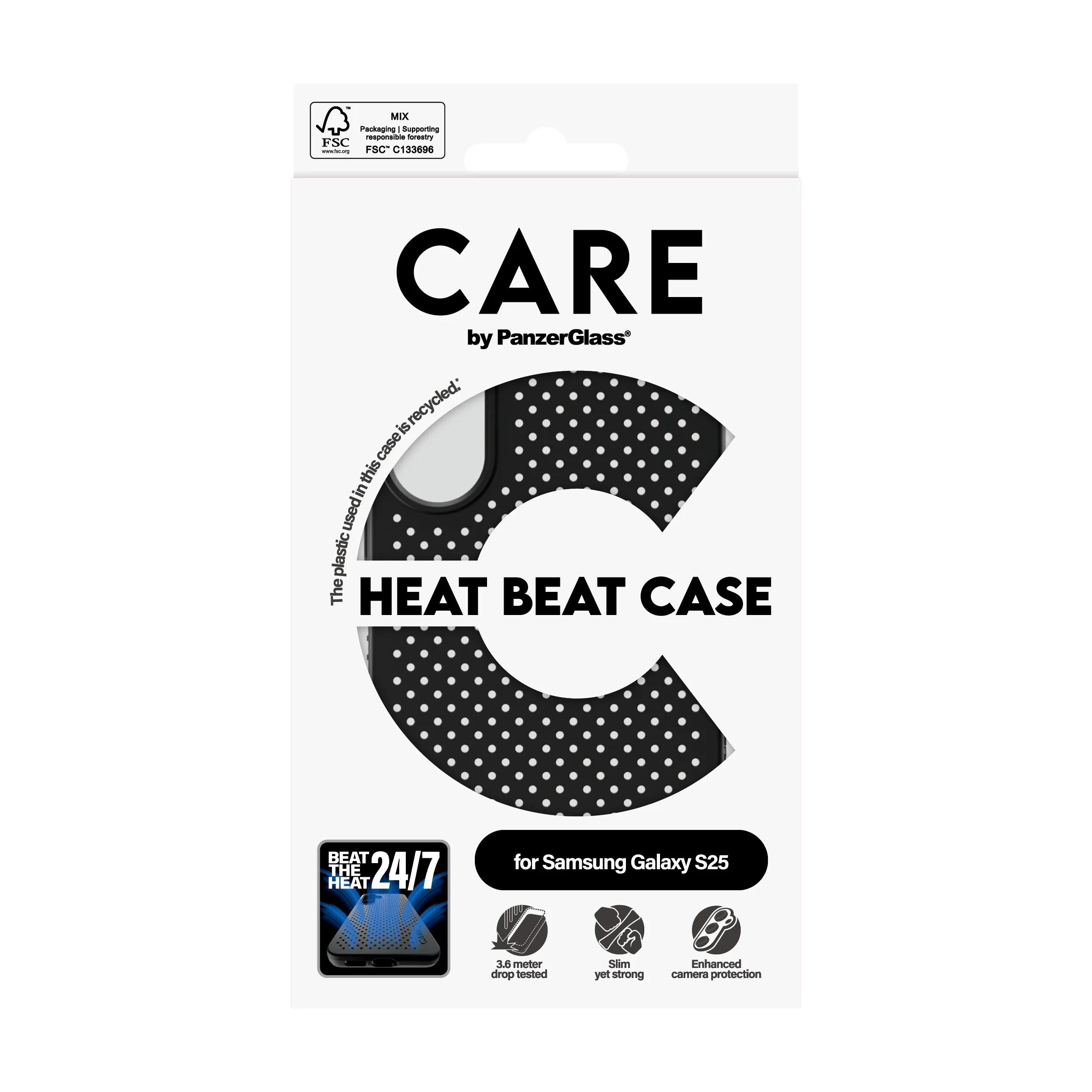 Care by PanzerGlass Galaxy S25 Heat Beat Case, Black