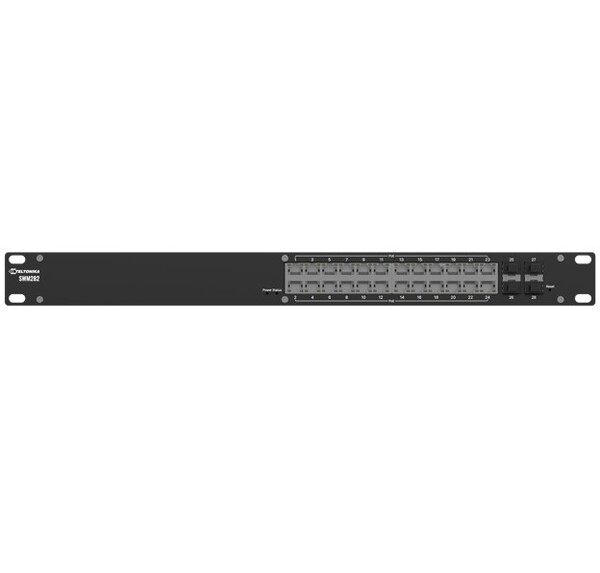 Teltonika SWM282000700 - Managed Gigabit Ethernet Switch, 24 PoE+ ports, 4 SFP ports, 1U, 300 Watt