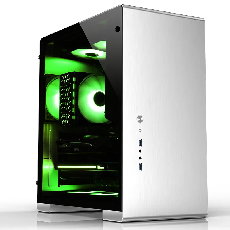 Jonsbo U5, Tempered Glass - midi case, silver