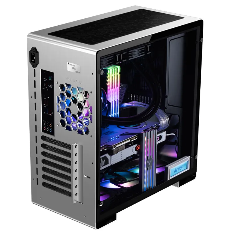 Jonsbo U5, Tempered Glass - midi case, silver