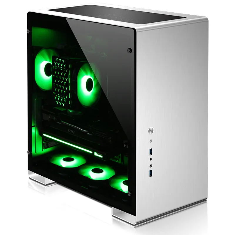 Jonsbo U5, Tempered Glass - midi case, silver
