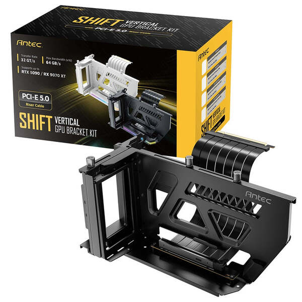 Antec AT-ARCVB-BK190-PCIE5 Shift Vertical GPU Kit, PCIe 5.0 x16, 190 mm