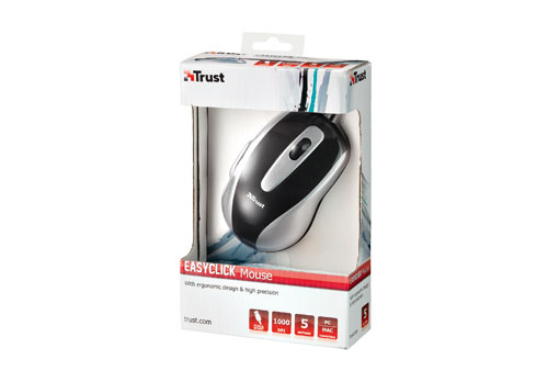 Trust Easyclick - mouse, Black,White
