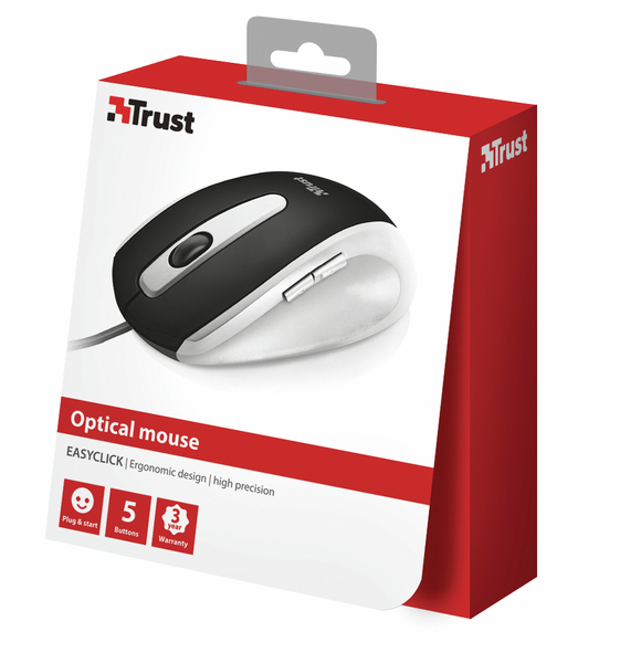Trust Easyclick - mouse, Black,White