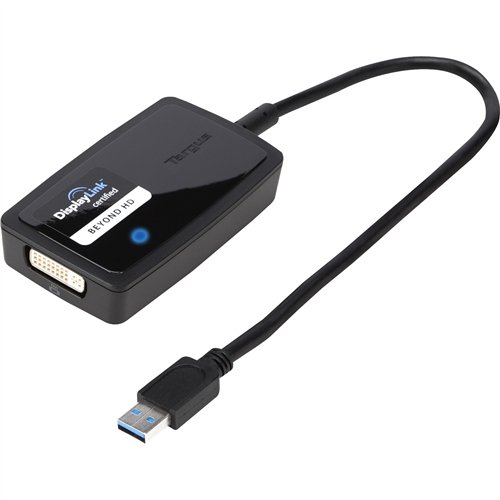 Targus USB 3.0 SuperSpeed Multi Monitor Adapter - Ulkoinen videoadapteri - USB 3.0 - DVI - musta