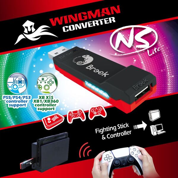 Brook Gaming Wingman Nintendo Swich 1 &amp; 2 - omvandlare