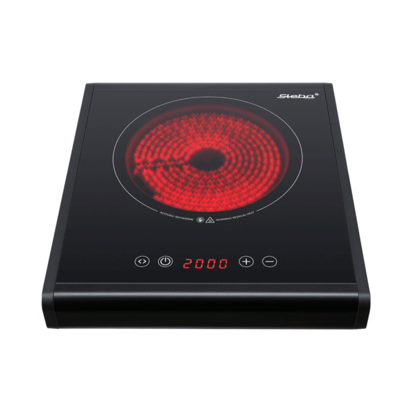 Steba HK 25 Glaskeramisk kokplatta, 2000 Watt, Svart