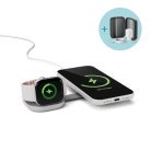 Epico UltraBase Qi2 25W 2in1 Fold Metal Mag+ Wireless Charger EF35 | Silver | Protective  &  Travel Pouch Included