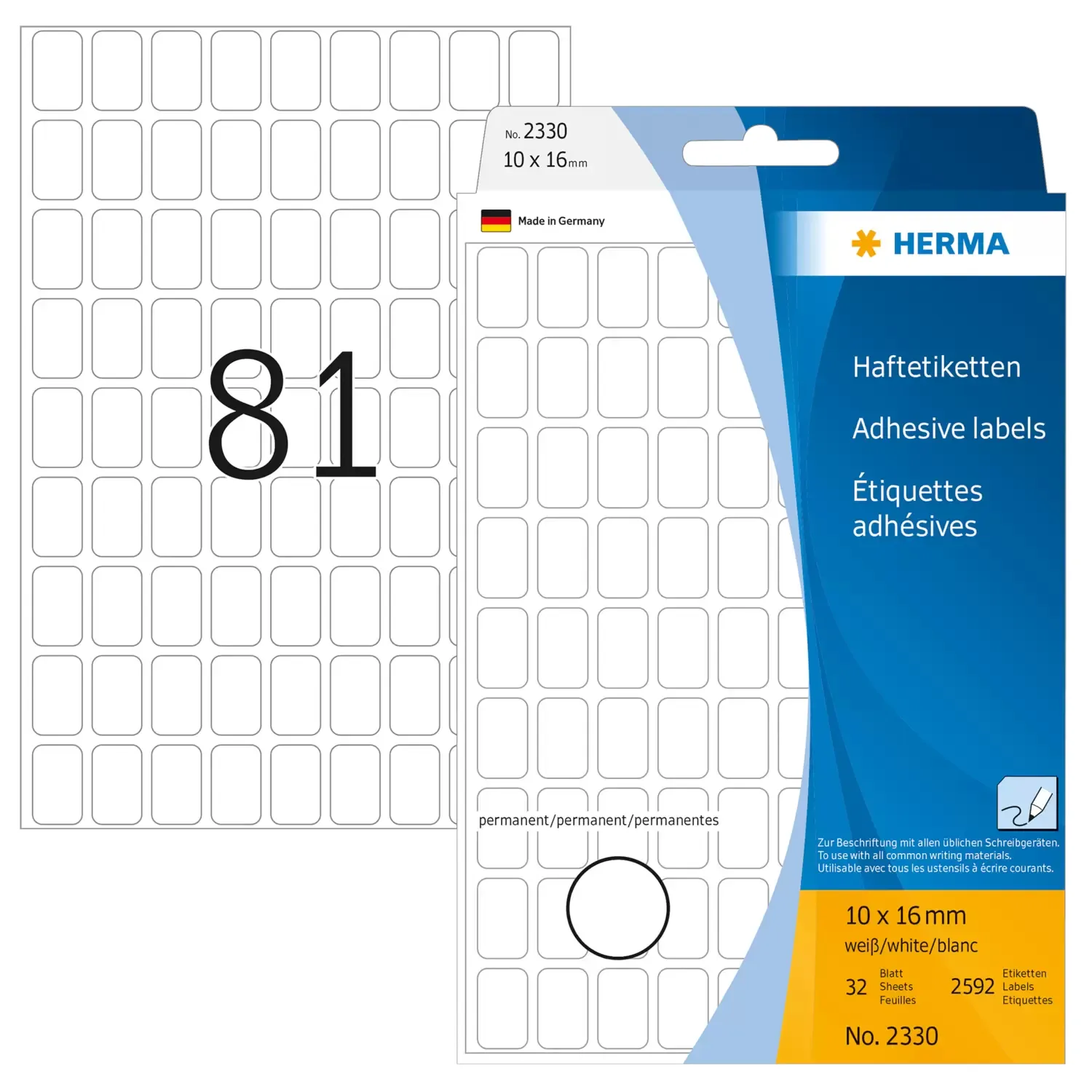 Herma label manual 10x16 white (2592)