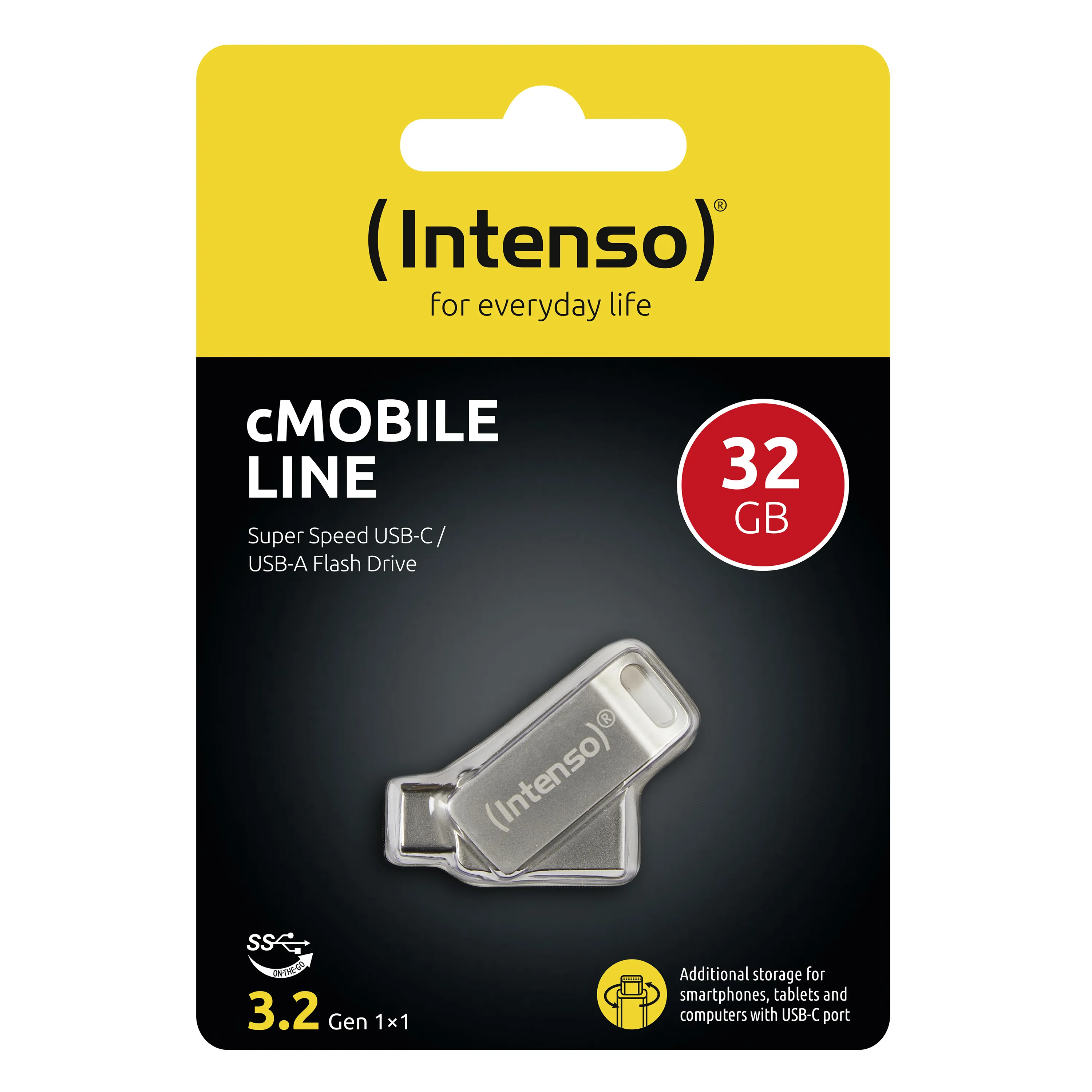 Intenso 32GB Mobile Line USB-C 3.2 Gen 1x1 - memory stick, Silver
