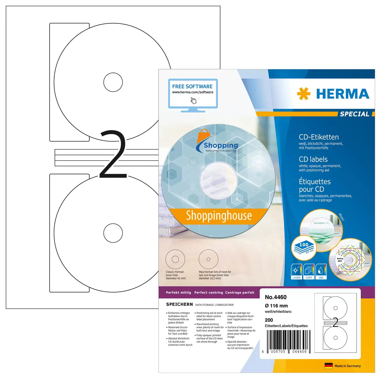 Herma label Special CD maxi &oslash;116 (200)