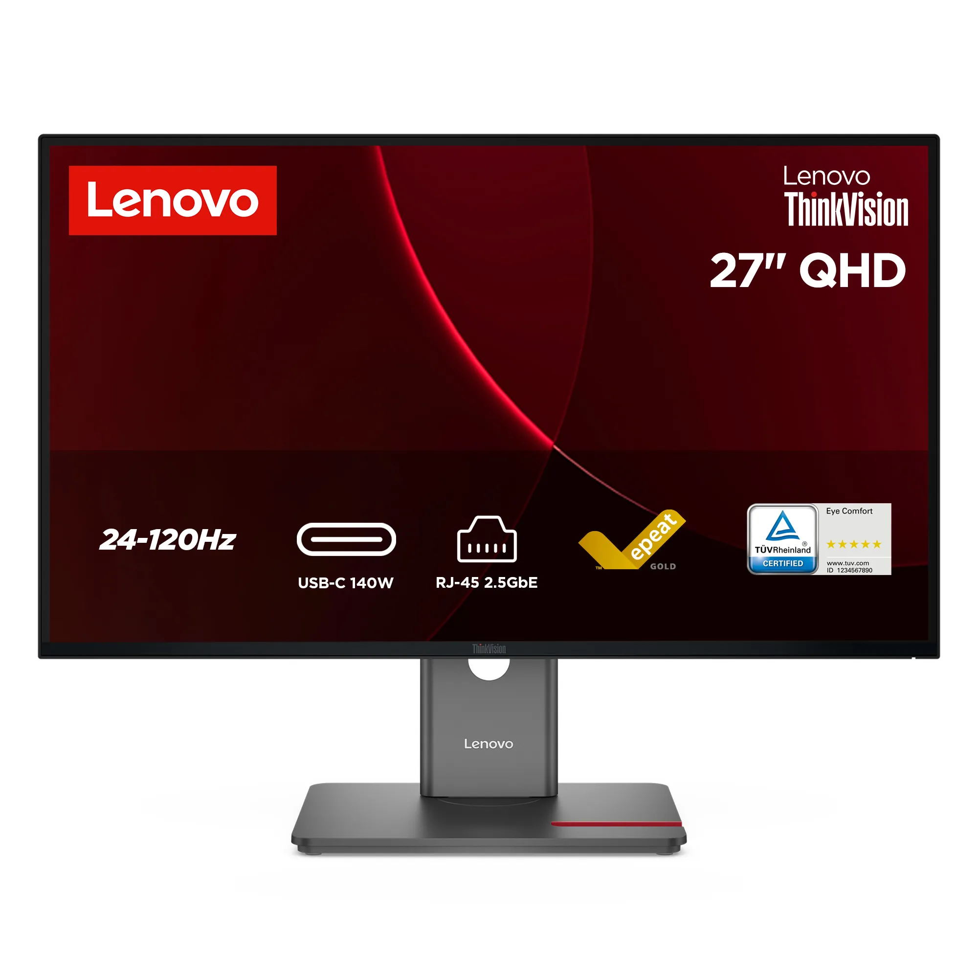 Lenovo ThinkVision P27QD-40 27" QHD, IPS, 120Hz sk&auml;rm med USB-C hub