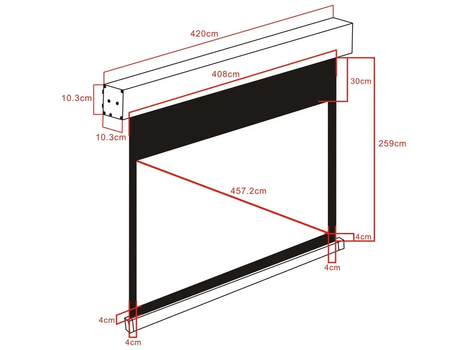 16:9 Motorized Projection Screen Deluxe 180&quot;