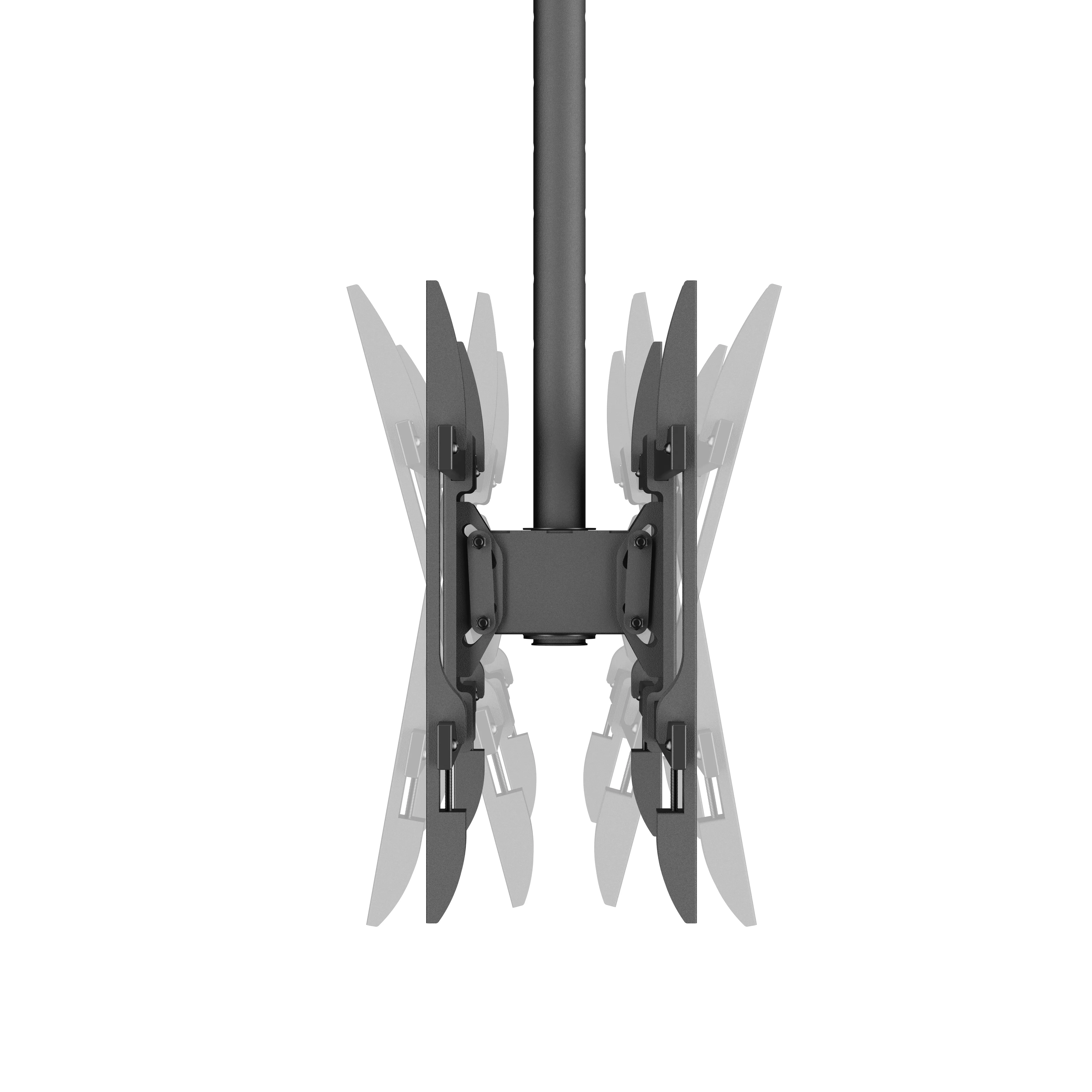 DELTACO ARM-0404-B Telescopic Television Ceiling Mount for 2x 37-86" Televisions, Black