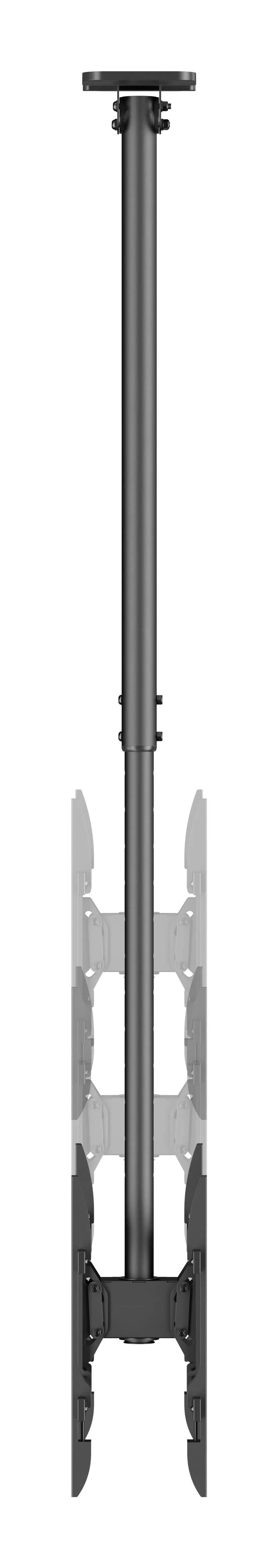 DELTACO ARM-0404-B Telescopic Television Ceiling Mount for 2x 37-86" Televisions, Black