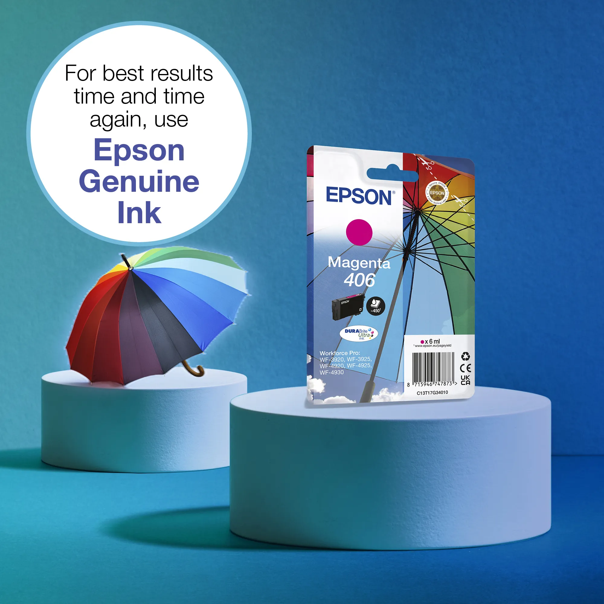 Epson 406 DURABrite Ultra -mustekasetti, 6 ml, magenta