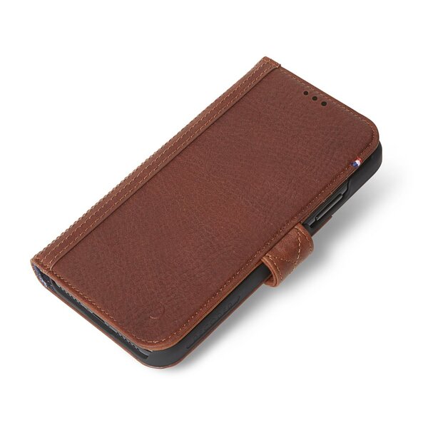 Decoded - Leather Card Wallet Case Magnet for iPhone Xr Brown