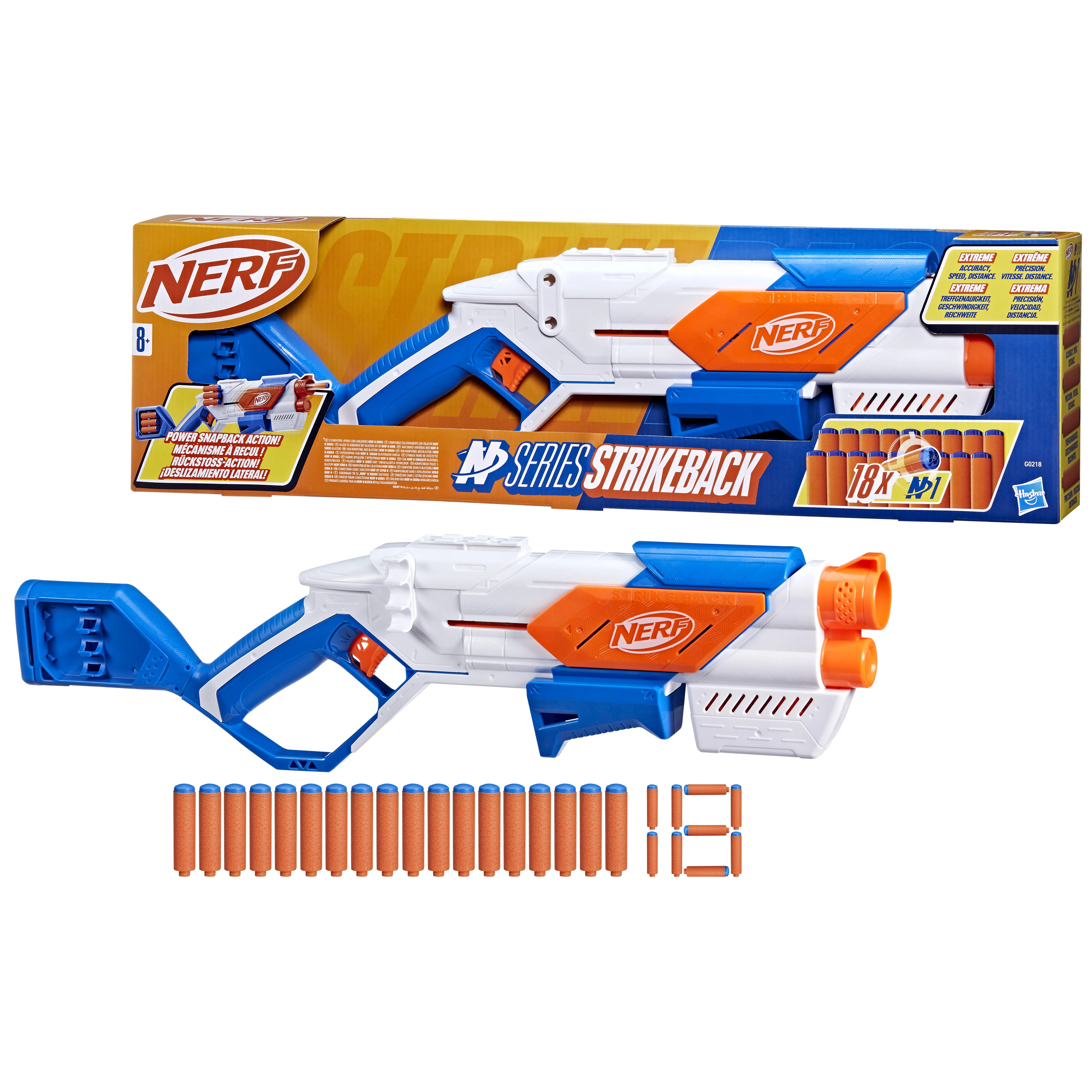 Hasbro Nerf N Series Strikeback, dart blaster (blue/orange)
