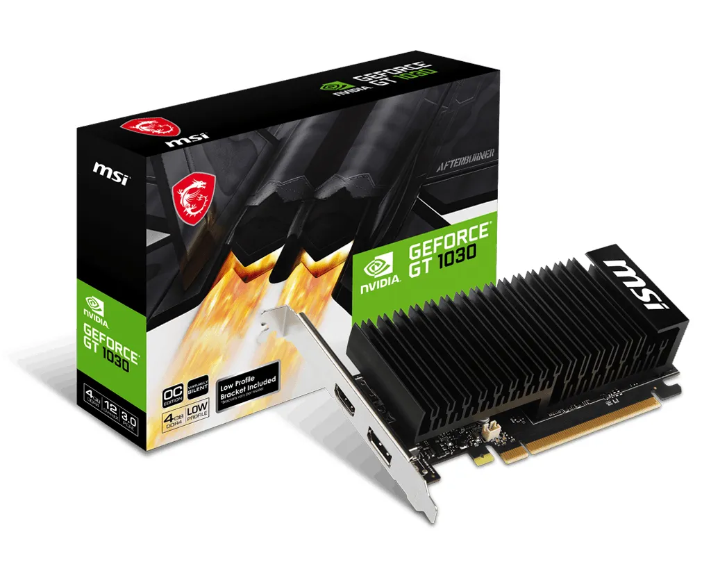 MSI GeForce GT 1030 4GB HD4 OC Low profile -näytönohjain