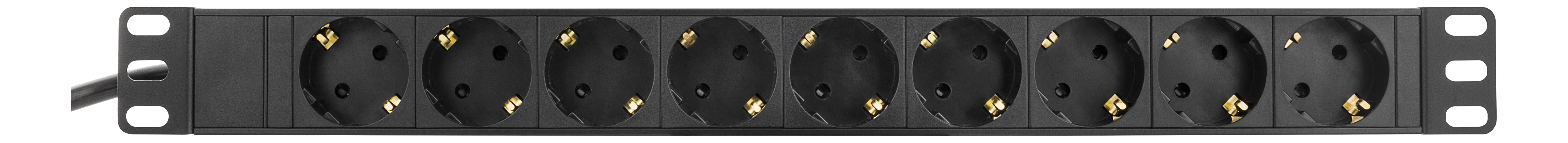 Deltaco GT-8634 9-osainen jatkojohto, 3m, Musta