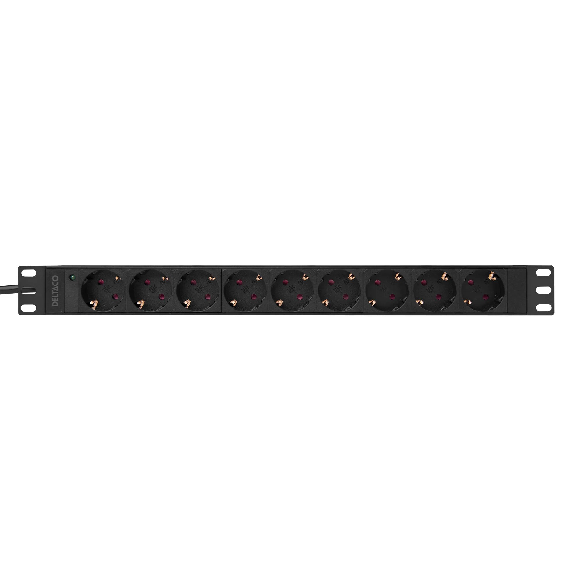 Deltaco GT-8634 9 outlets Power Strip, 3m, Black