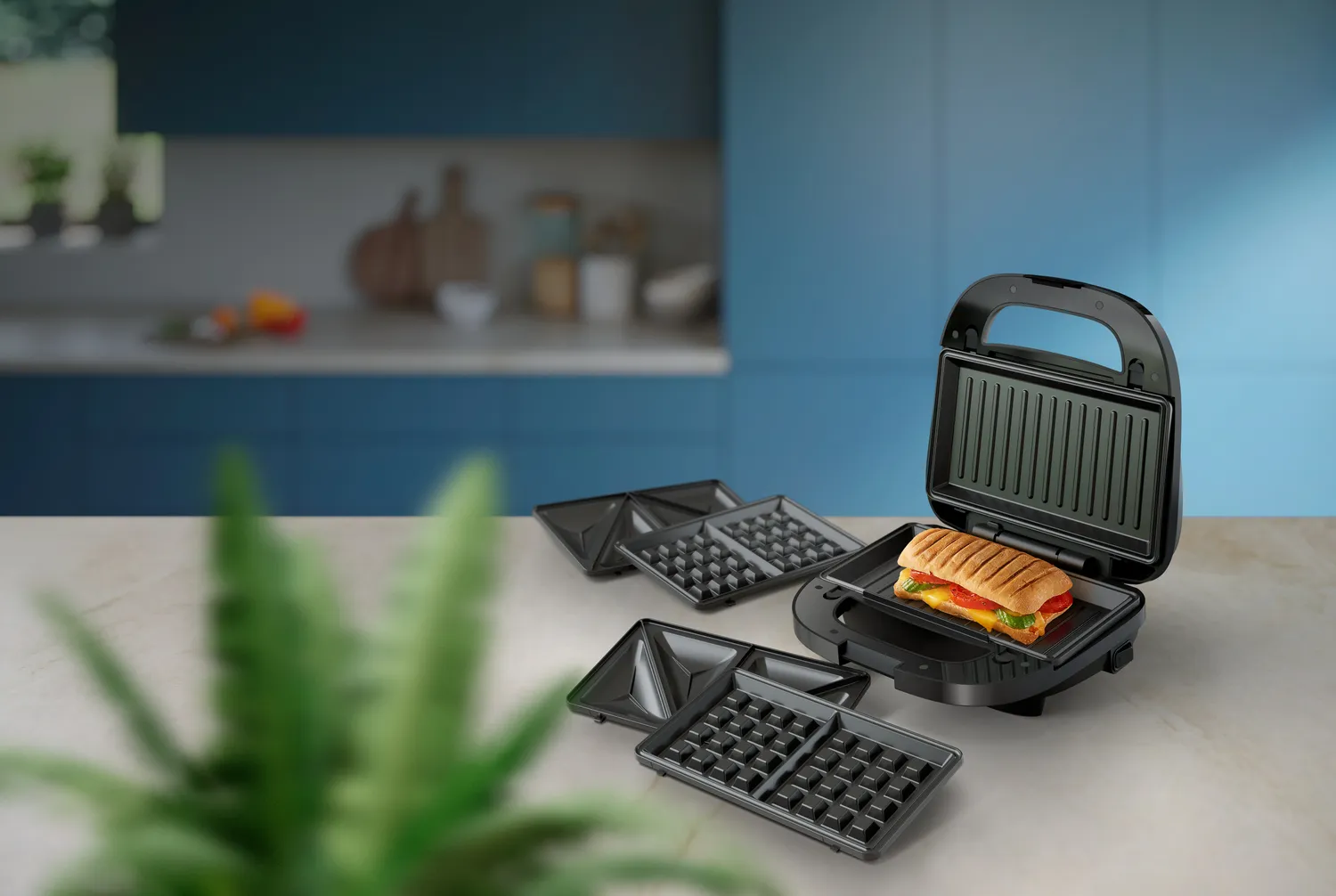 Philips 5000 Series HD2350/80 sandwich grill, 750W, Black/Stainless steel